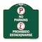 Signmission No Parking Prohibido Estacionarse, Green & White Aluminum Sign, 18" x 18", GW-1818-23595 A-DES-GW-1818-23595 - alternate 1